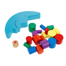 1 set of wooden stacking blocks with moon design, promotes logic and creativity, first toys for toddlers, color random, random color.