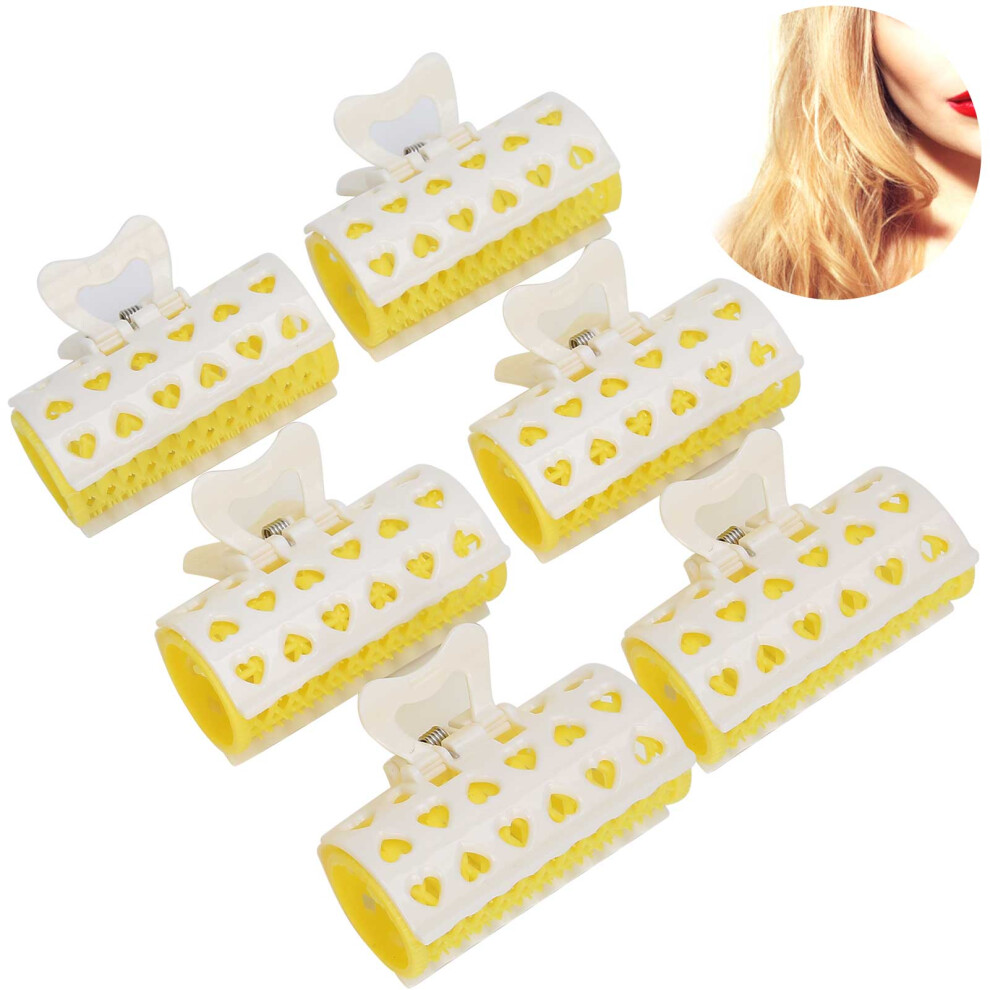 6pcs Portable Hair Rollers Clamps DIY Curlers 1.2x2.8in for Home Salon