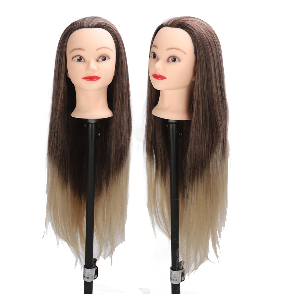 Unisex Cosmetology Mastery, Mannequin Head For Hair Styling & Braiding Practice, Synthetic Fiber Hair For Cutting & Washing Conditioning, Compact Size & Eas