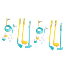 2 Pieces Girls Golf Play Set Golf Toy Plastic for Indoor and Outdoor with Clubs Balls and Holes Random Colors