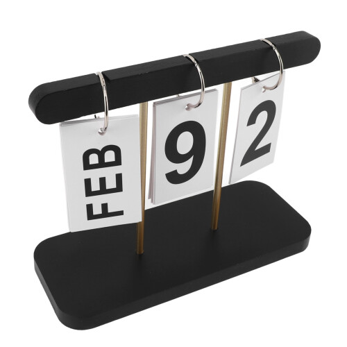 Ewiger Steh-Klappkalender im Vintage-Stil, großes 1