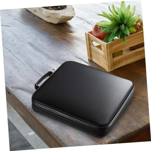 Slot CD Organizer Case Storage For DVDs Black Disc Holder With Handle Dust Moisture Resistant For DJs 1