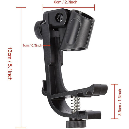 'Drum Microphone Clamp, Shockproof Drum Edge Microphone Clip, Drum Microphone Mounting Clamp for Instrument Accessories' 2