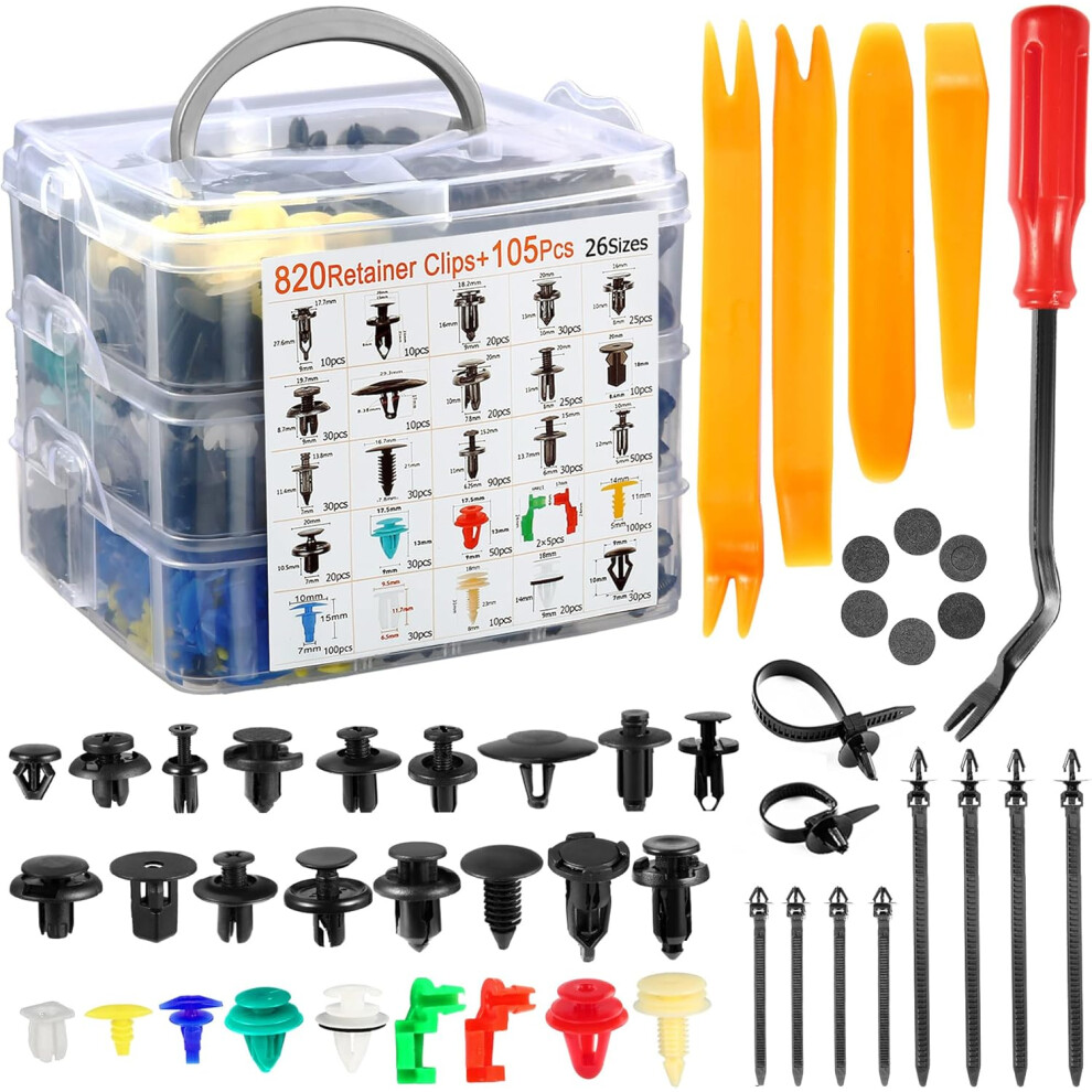 Push Retainer Clips For Vehicles, Strong Compatibility Auto Fasteners, Nylon Bumper Door Trim Panel Clips With Removal Tool And Storage Case For 9433291085691