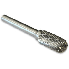 Rotationsfeile für Druckluftschleifer, zylindrischer Kugelfräser aus Hartmetall mit doppelt verzahntem Wolframkarbidkopf, hochharter Schleifstift