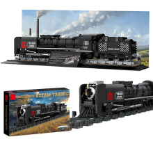 Vintage Steam Train Building Blocks with Tracks, Interlocking Bricks for Adults, City Railway Model Toy (1546 Pieces)