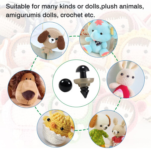 Μάτια ασφαλείας για χειροτεχνίες Amigurumi, πλαστικά μάτια ασφαλείας, λεία επιφάνεια 1