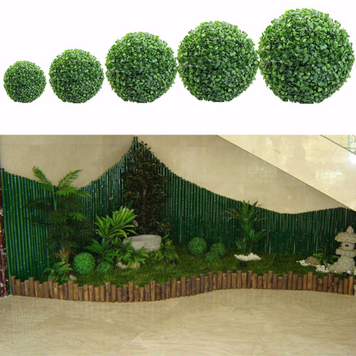 Διακοσμητικές μπάλες Faux Boxwood, ανθεκτικές στην υπεριώδη ακτινοβολία τεχνητές topiary 1