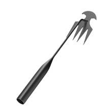 Garden Weeding Tool with 4 Teeth Manganese Steel, Ergonomic Long Handle Manual Weed Puller