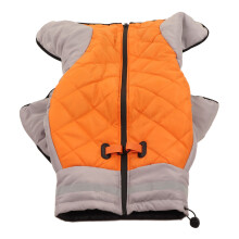 Reflektierende Rollkragen-Hundeweste 3XL Warme Kaltwetterjacke, Grau/Orange