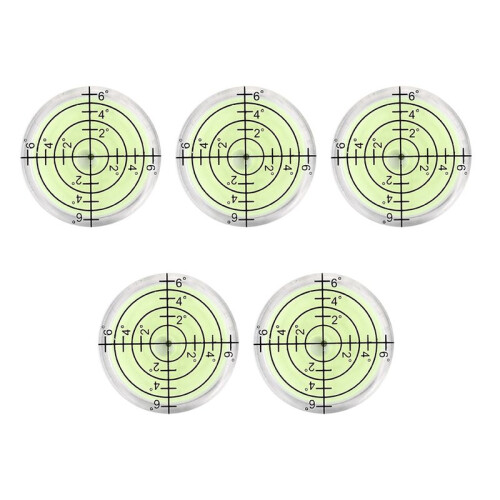 5 Pcs 32 X 7mm Acrylic Bullseye Bubble Level Round Level Bubble Accessories, Green
