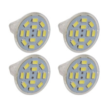 4X 6W GU4(MR11) LED Spotlight MR11 12 SMD 5730 570 Lm 12V, White