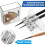 4Pcs Carpenter Pencil Sharpener Long Point Manual Pencil Sharpener with Plastic Lid 4 Holes Handheld Pencil Sharpener 6