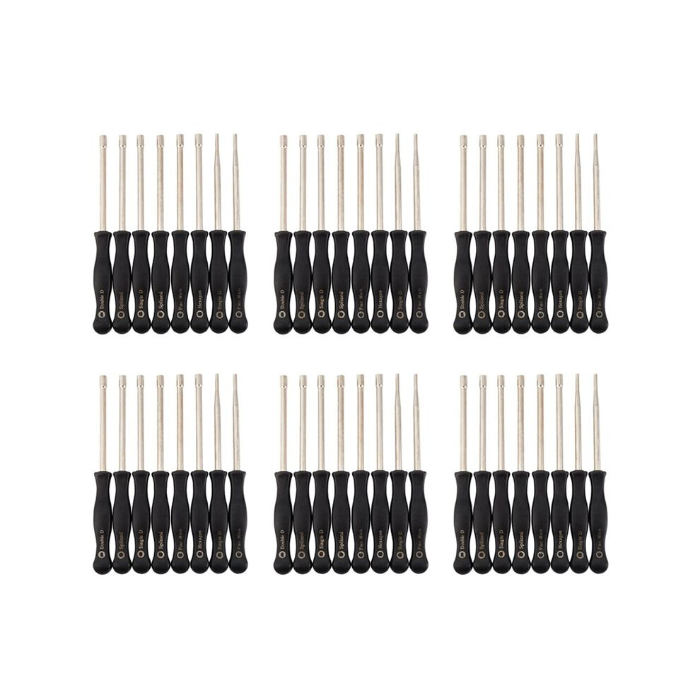 48 Pcs Screwdriver Carburetor Adjustment Tool Single D Double D Hexagon Hex Socket Kit Set Silver/Black 6032604615124