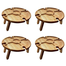 4X Folding Portable Picnic Table, Outdoor Fold   Camping Camp Table Small Wood Wine Picnic Table,Small