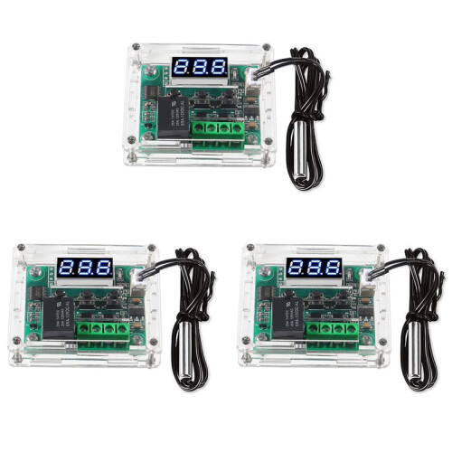 W1209  12V Digital Temperature Controller Board -50-110C Electronic Temperature Temp Control Module  (3-Pack)