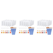 60 Tiras 360 Botes Tiras de Pintura VacíAs y 60 Pinceles de Pintura Contenedores de Almacenamiento de PláStico Transparente para Tazas de Pintura, 3