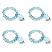 4X USB Console Cable RJ45 Cat5 Ethernet to Rs232 DB9 COM Port Serial Female Rollover Routers Network Adapter Cable 1.8M