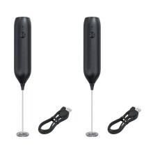 2X Mousseur à Lait ÉLectrique Portatif USB Rechargeable Mousse Maker Boisson MéLangeur Fouet Batteur pour Café Latte Matcha
