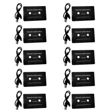 10X Universal Cassette 5.0 Audio Car Tape Aux Stereo Adapter with Mic for Phone MP3 AUX Cable CD Player