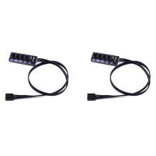 2pcs 40cm 1 to 5 4-Pin TX4 PWM Fan CPU HUB Splitter PC Case Chasis Cooler Extension Cable Adapter Controller