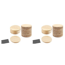 40Pcs Unfinished Wood Coasters, 4 Inch Round Blank Wooden Coasters for Crafts with Non-Slip Silicon Dots