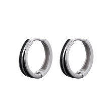 S925 Black Line Ear Cuff for Men, Sleek Minimalist Earring