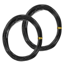 2 Rolls 1mm Bonsai Training Wire, 65.6 Feet Anodized Aluminum 32.8 Feet Each, Black