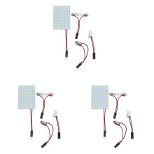 3X White 1210 SMD 48 LED Car Interior Dome Light Panel W T10 BA9S Festoon