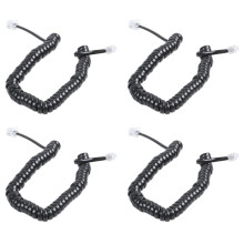 4pcs 9.3 Inch Black RJ9 Telephone Phone Modem Coil  Cord Cable