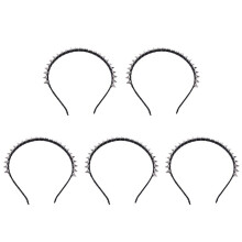 5X Silver Metal Stud Rivet Spike Headband Hair  Band Aliceband Punk Girl