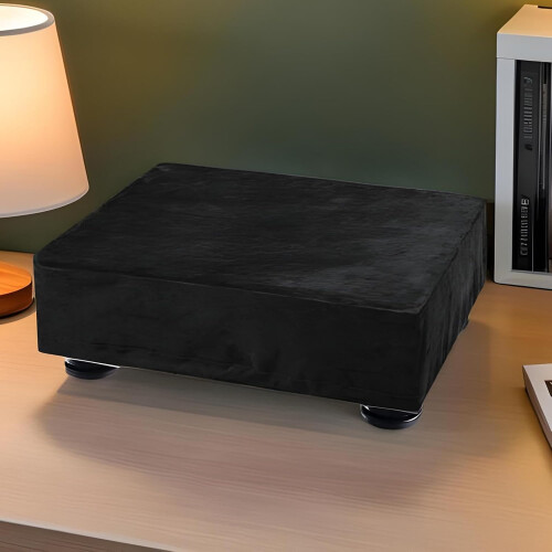 Turntable Cover, Fabric Dust Protector, Soft Sleeve Case for Record Players – Black 2