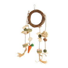 Jouets à mâcher suspendus pour petits animaux, friandises naturelles pour lapins, cochons d'Inde, jouets à mâcher pour soulager les douleurs