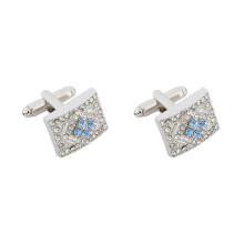 Men's Cufflinks Set, Alloy Cufflinks for Men Rectangle and Rhombus with Zirconia Shirt Cufflinks Gold Silver