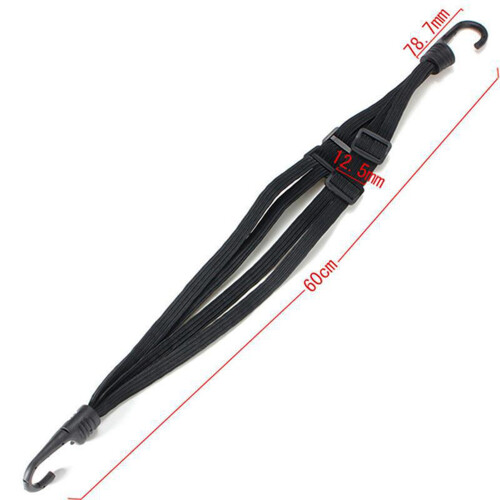 Black Retractable Helmet Elastic Rope Strap 90cm Motorcycle Luggage Strap 2