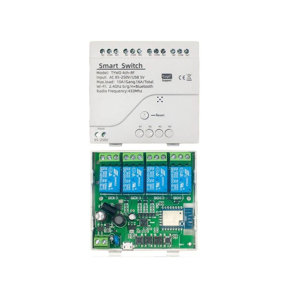 Tuya Wifi Diy Timer Ac 85V-250V 4Ch Rf Smartlife Home Automation Module For Alexa Home 4711640902758