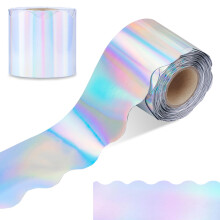 Holographic Wavy Bulletin Board Borders for Classroom, Home, School, Party