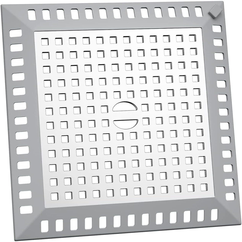 12 X 12 Cm Shower Drain Hair Catcher Â Stainless Steel Silicone Sieve 9347817949797
