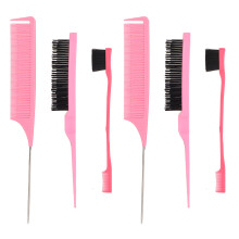 Teasing Hair Brush Set With Rat Tail Comb And Edge Brush For Back Combing Hair Styling Tools Featuring Multi Length Teeth Design Portable Hair Tool
