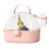 Hamsterträgerkäfig for transport, portable compact panoramic view, pink 1