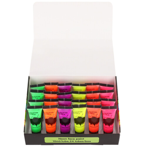 Χρώμα προσώπου UV Blacklight Reactive Glow in the Dark Λαμπερό χρώμα σώματος Νέον φθορίζον Μη 1
