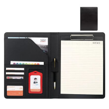 Clipboard Folder, Clipboard, Resume, Interview, Document, Business Card Holder, Slot, A4 Format (Black, No Calculator)
