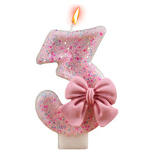 Birthday Candles Numbers,Pink Birthday Cake Number Candles Celebration Supplies Birthday Cake Topper, Reunions Theme Number Candles for Women 3