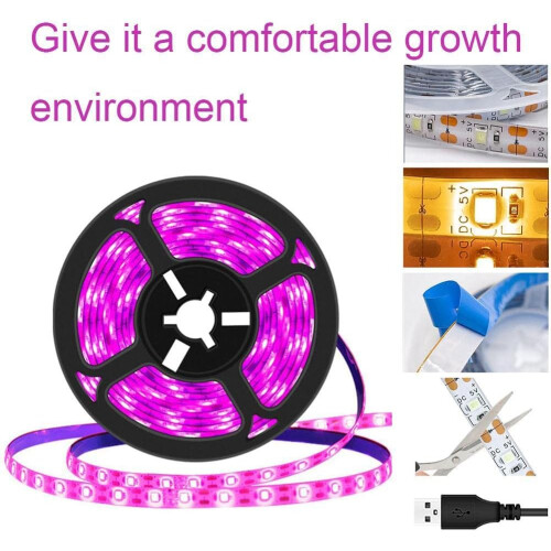 Plant Growth Light LED Full Spectrum USB Waterproof Nursery Light Artificial Sunlight (5m) 1