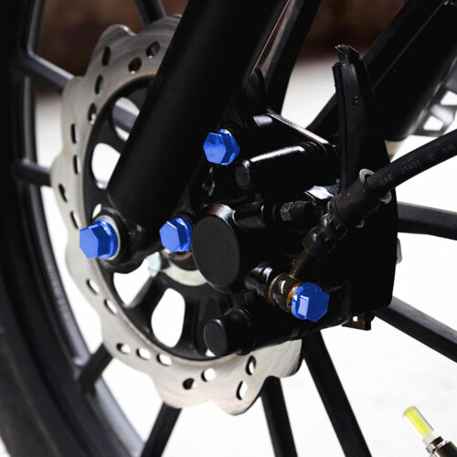 Motorcycle Nut Bolt Covers RustProof Waterproof Universal Engine Screw Caps Decorative Blue 1