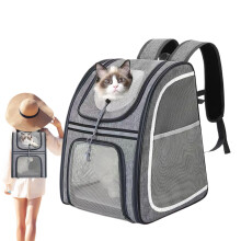 Pet Travel Backpack Breathable Cat Carrier Backpack, Reflective Strip Small Animal Travel Bag