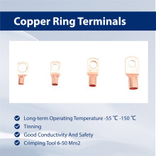 70 Stück Draht-Lochanschlussring SC6-25 Kupferstecker Bare-Cable Electric Crimp Terminal Connector Kit