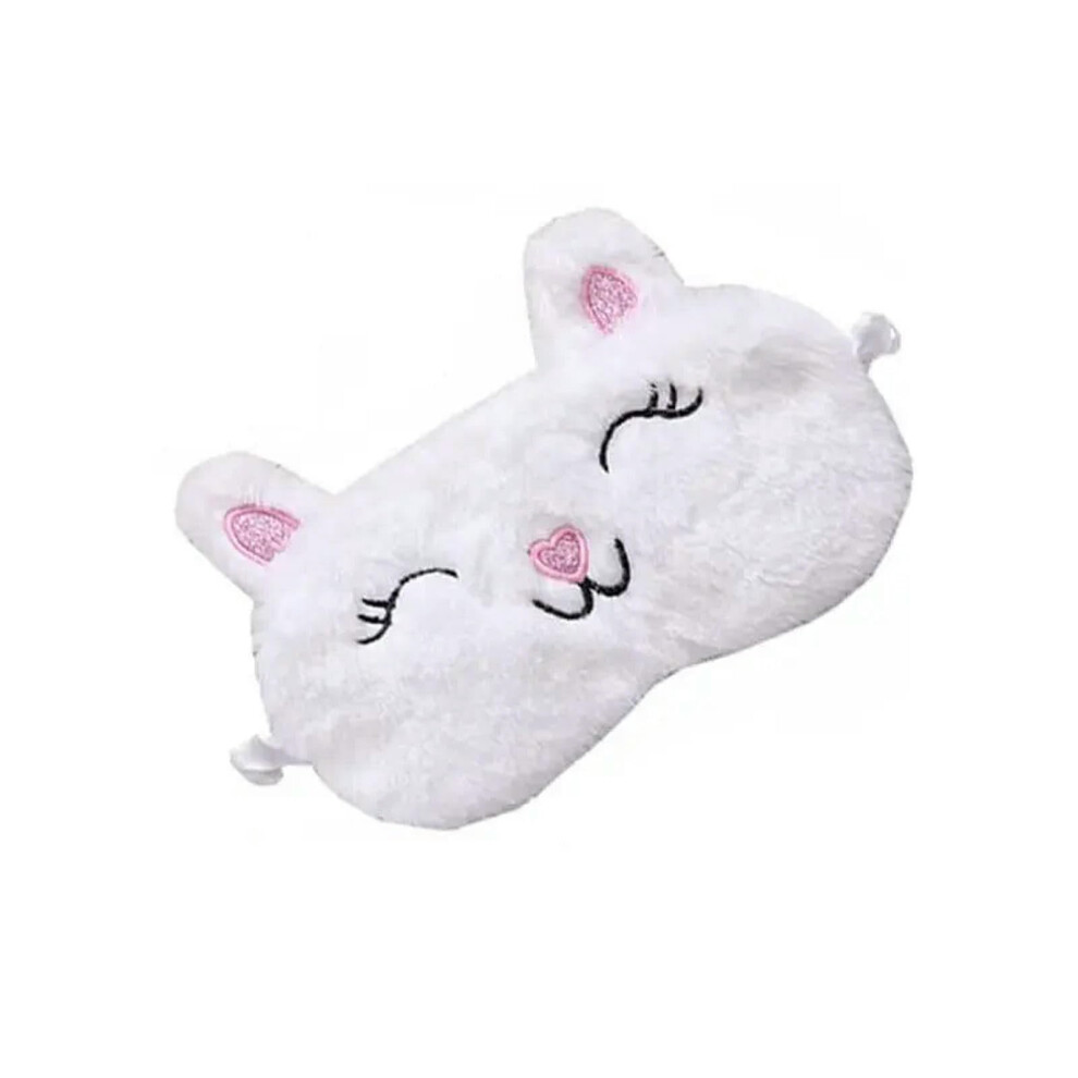 3D Contoured Sleep Mask for Women with Adjustable Strap, Plush Animal Eye Mask for Travel