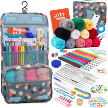 Crochet Paradise: Crafting Kit For Beginners, 12 Richly Colored 4-Ply Yarn, Ergonomic Crochet Hooks, Storage Bag With Dividers, 130 Pieces, Perfect