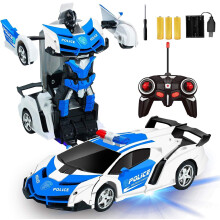 Adventurer's Dream: One-Button Transforming Rc Robot Car, 360 Spin, Radiant Illumination, Mimicked Engine Noises, Extended Battery Life, Rugged Abs
